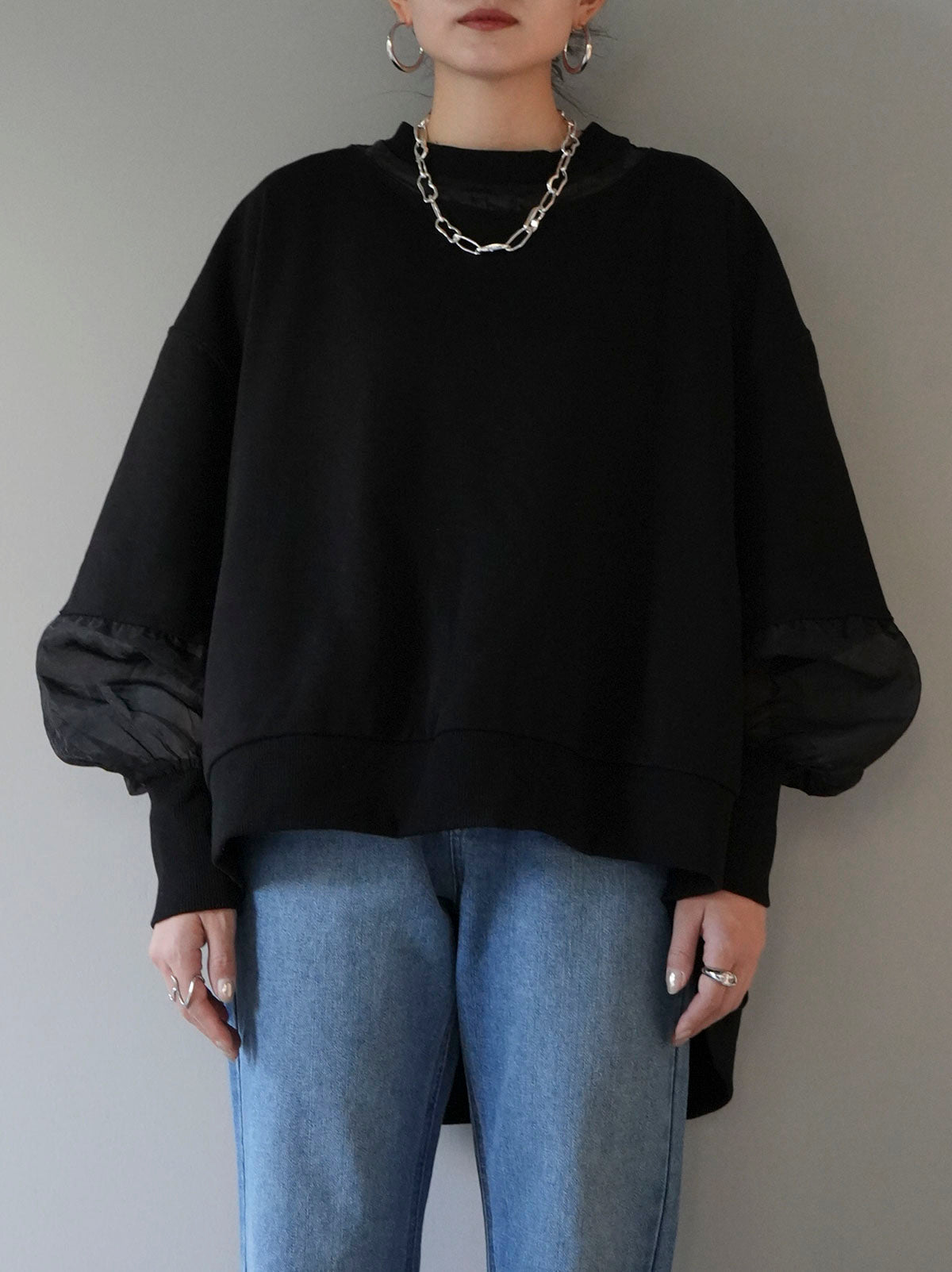 予約]ポイントシアー裏毛プルオーバー/ブラック – Lumier