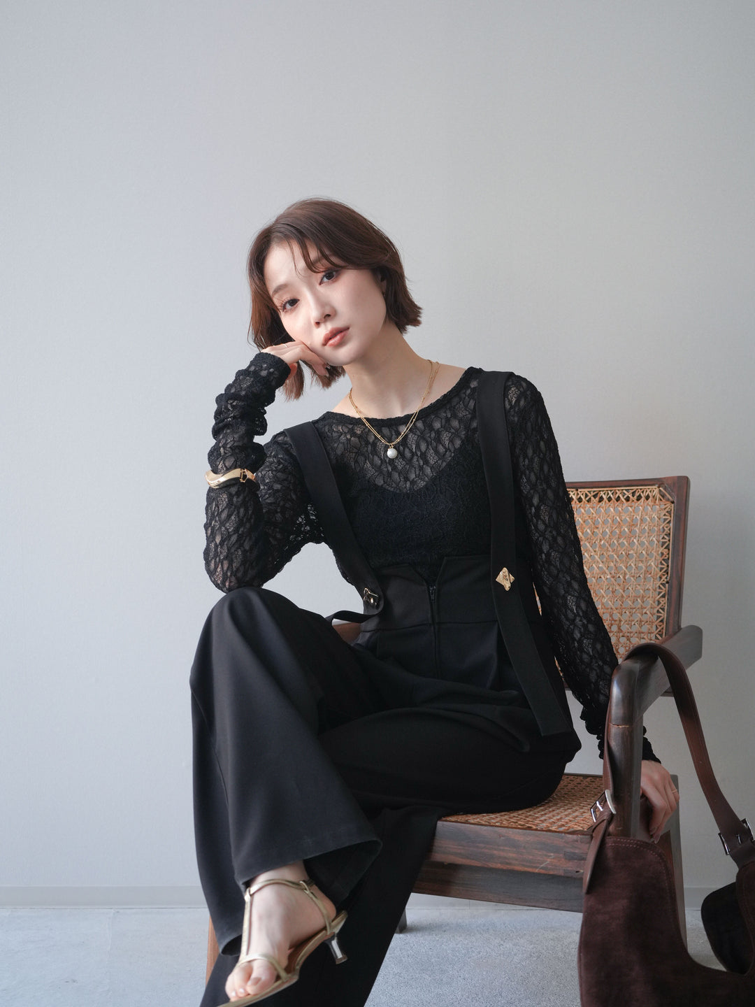 [予約]バックラウンドジャガードレーストップス/black
