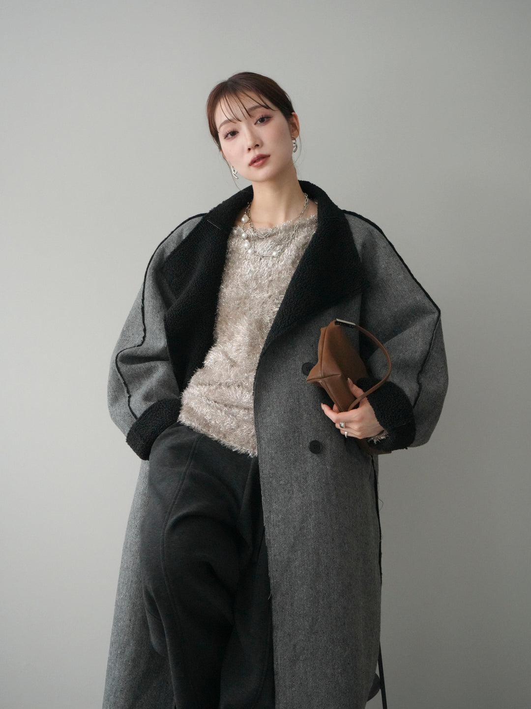 [予約]アウトシーム裏ボアコート/gray