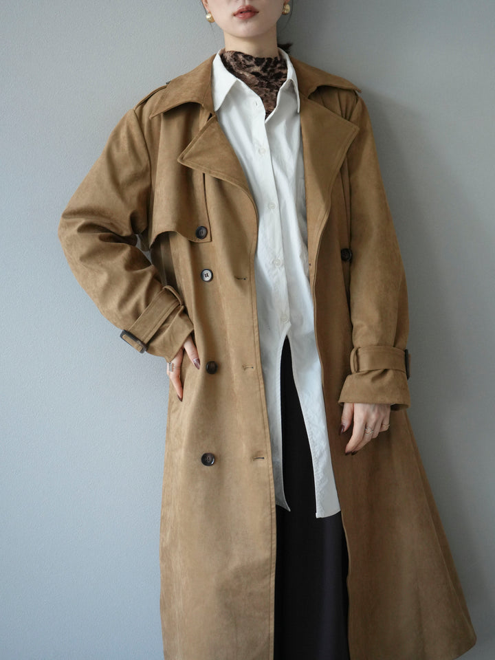 [予約]スエードトレンチコート/キャメル