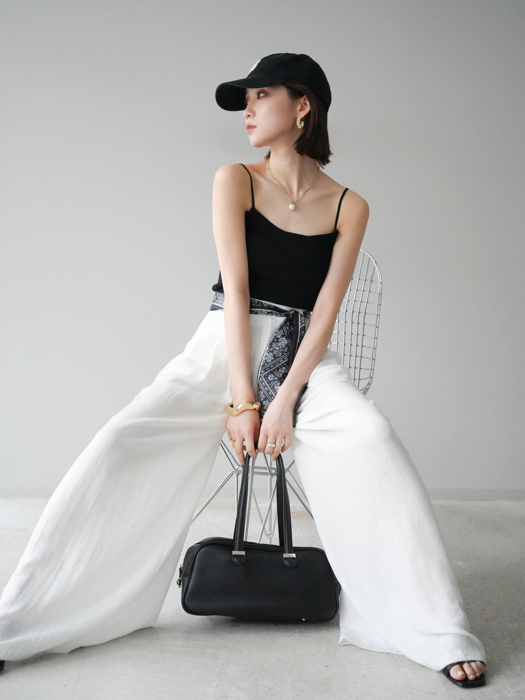 [予約]レーヨンニットキャミソール/ブラック