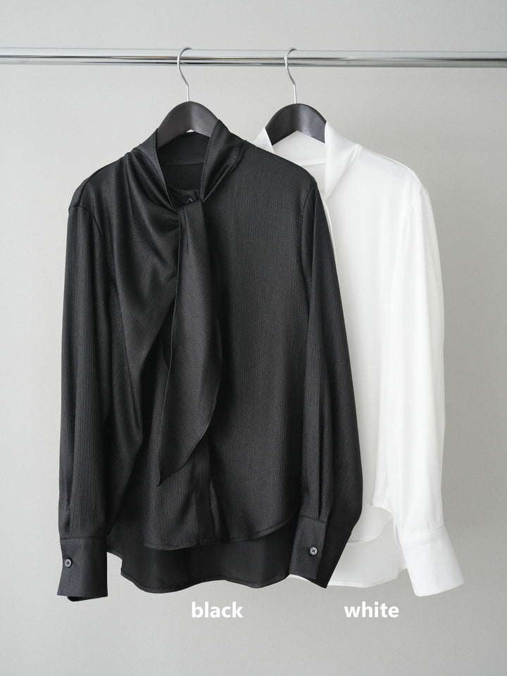 [SET]楊柳シャイニータイブラウス+ベルト付キーホルダーモチーフワイドパンツ(2set)