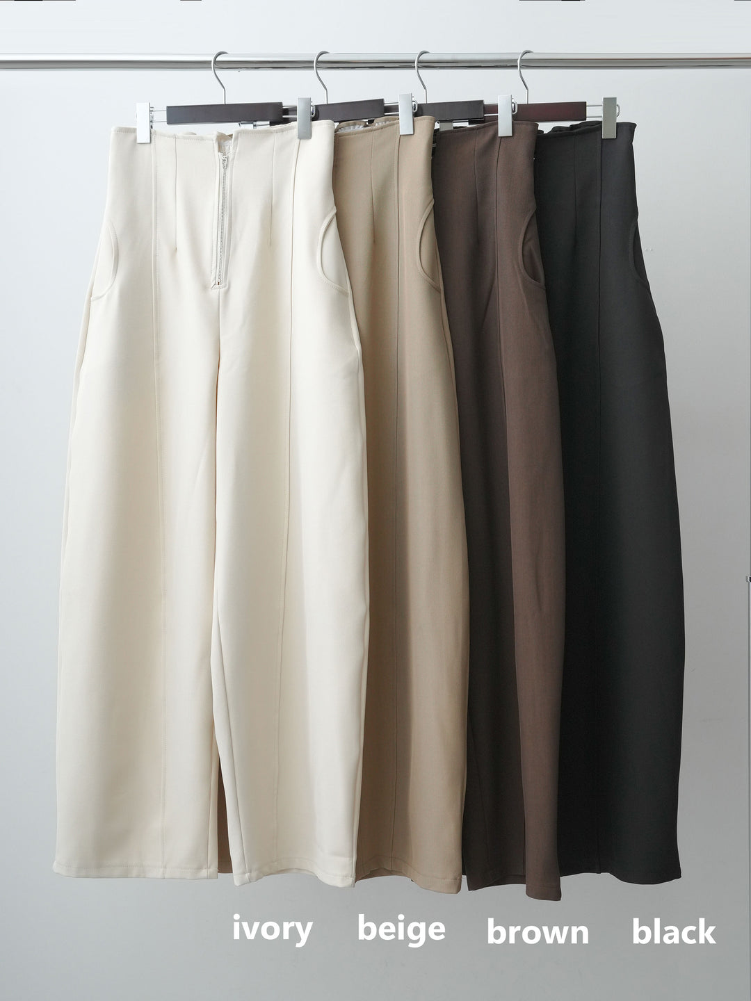 [SET]ショルダーチュールノースリTEE+ハイウエストカーブレッグパンツ(2set)