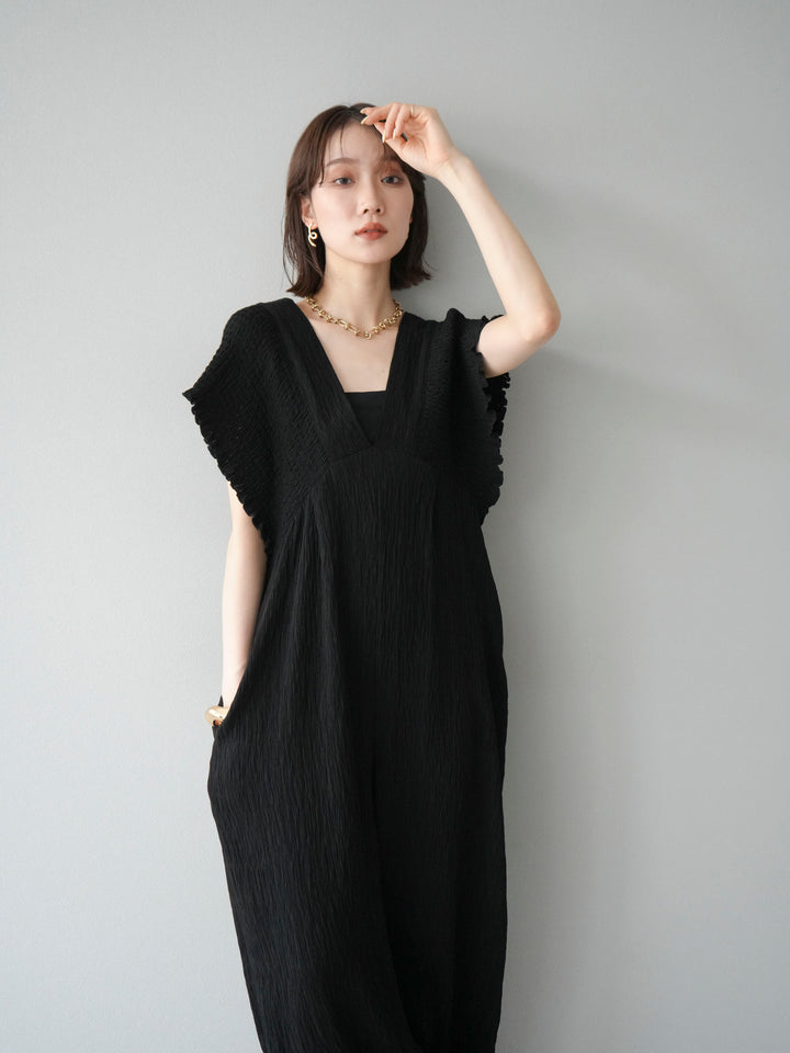 [SET]楊柳シャーリングサロペット+楊柳シャーリングサロペット(2set)