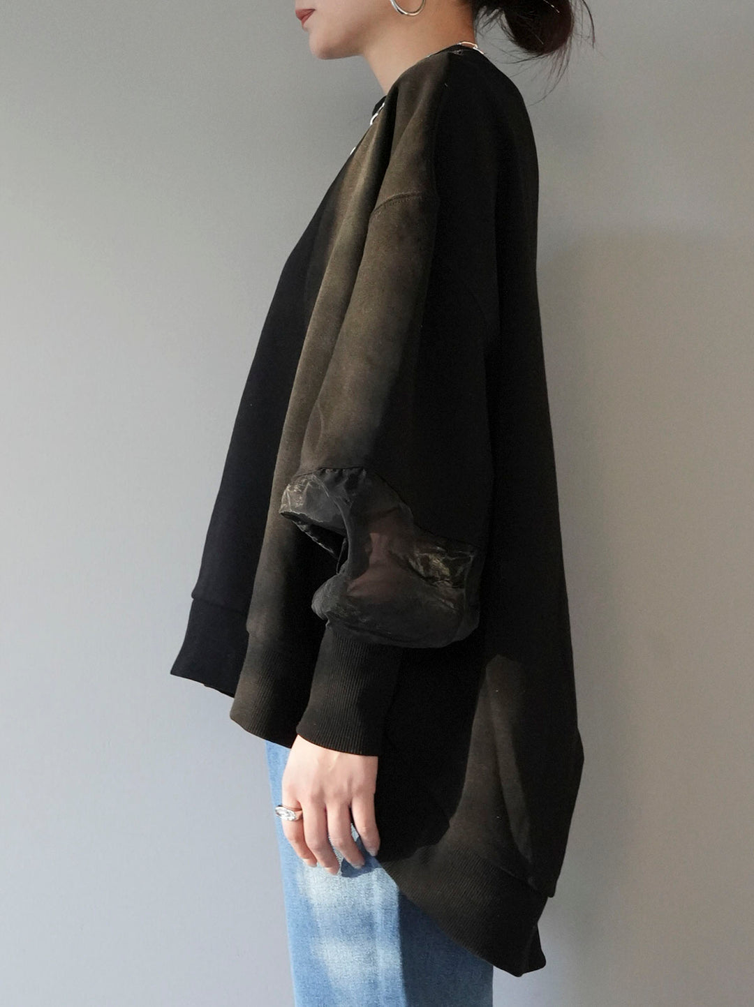 [Pre-order] Point sheer fleece pullover/black
