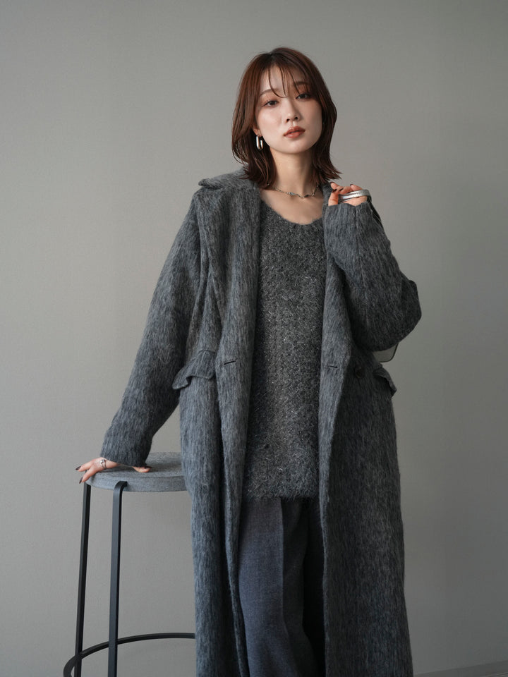 [予約]ソフトシャギーチェスターコート/charcoal