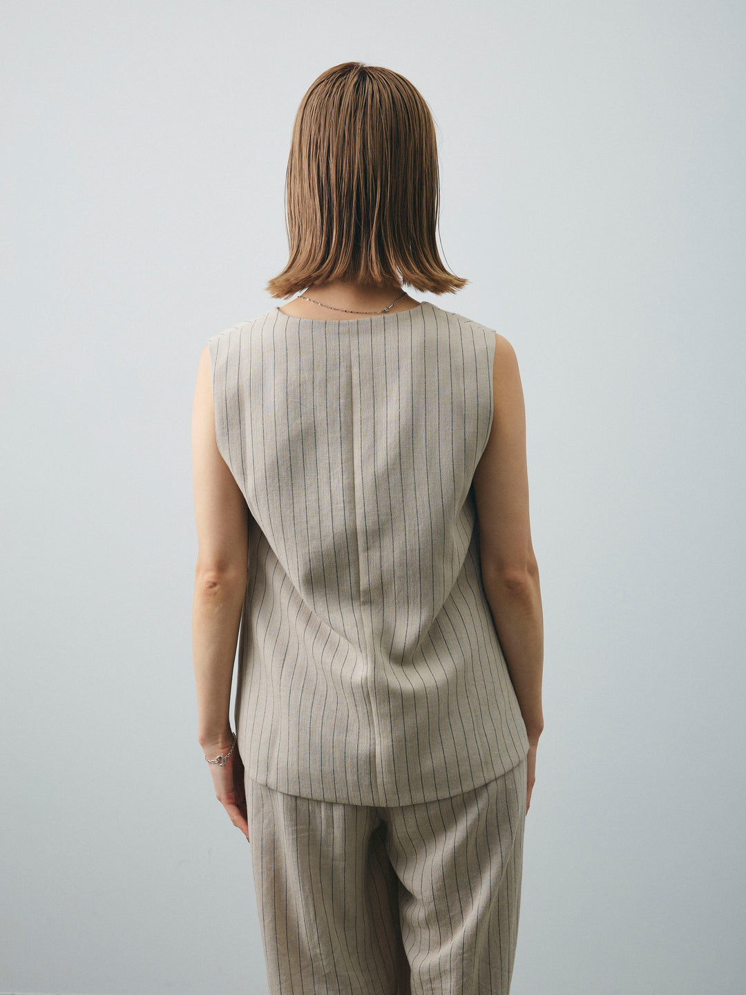 [SET] 條紋背心＆寬褲SET UP（2件套）