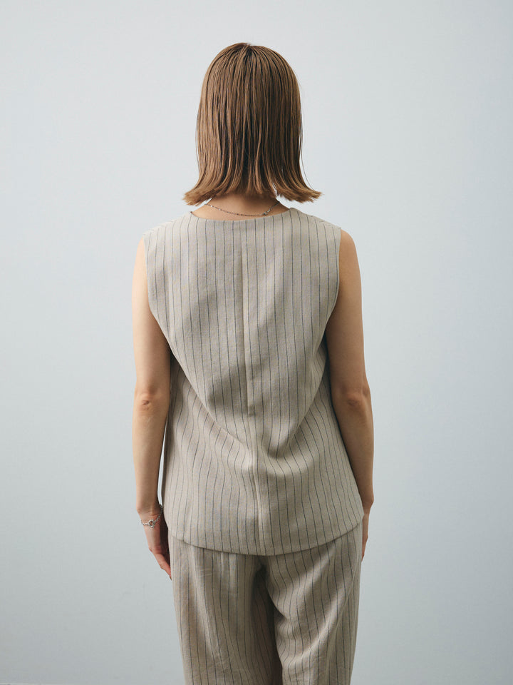 [SET] 條紋背心＆寬褲SET UP（2件套）