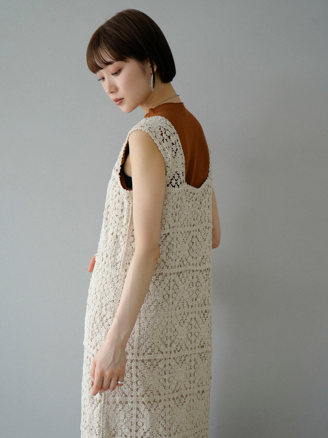 [Pre-order] Crochet sleeveless dress/Ecru