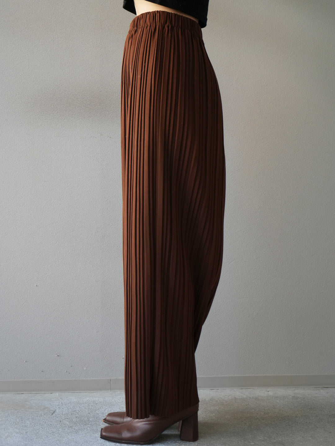 [予約]プリーツIラインスカート/brown