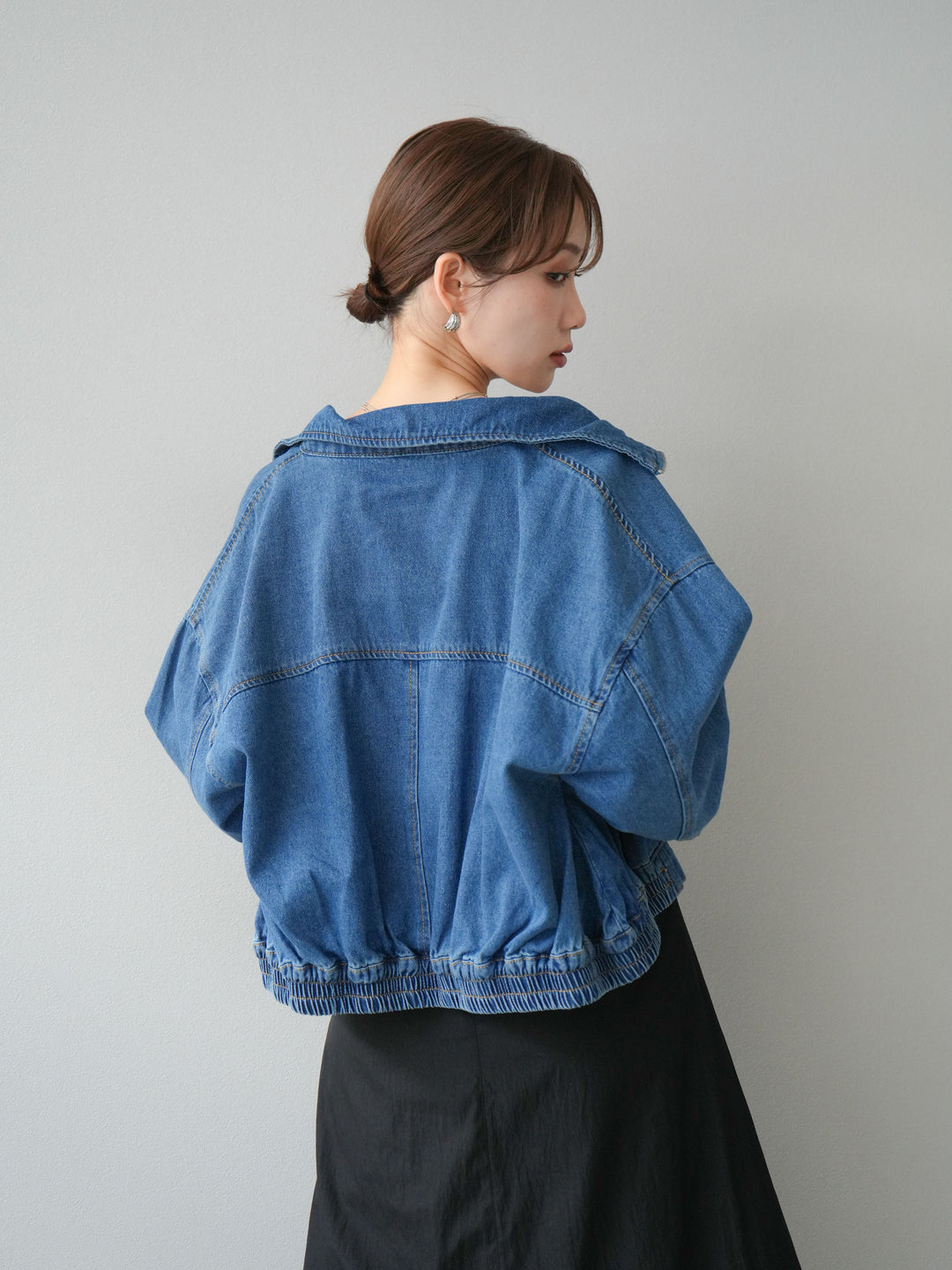 [予約]ZIPポケットデニムショートブルゾン/ブルー