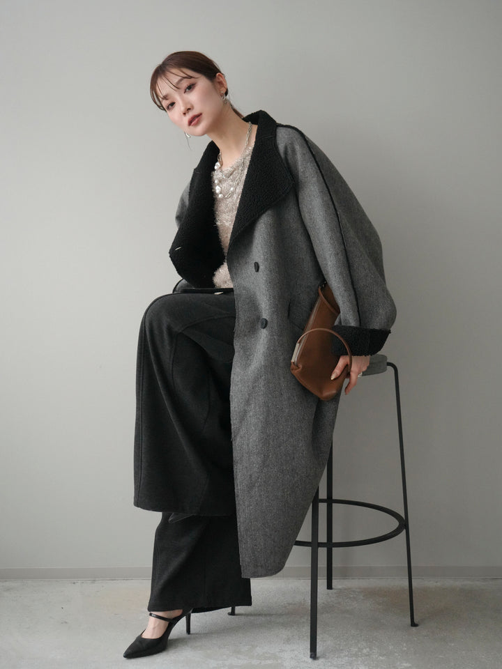 [予約]アウトシーム裏ボアコート/gray