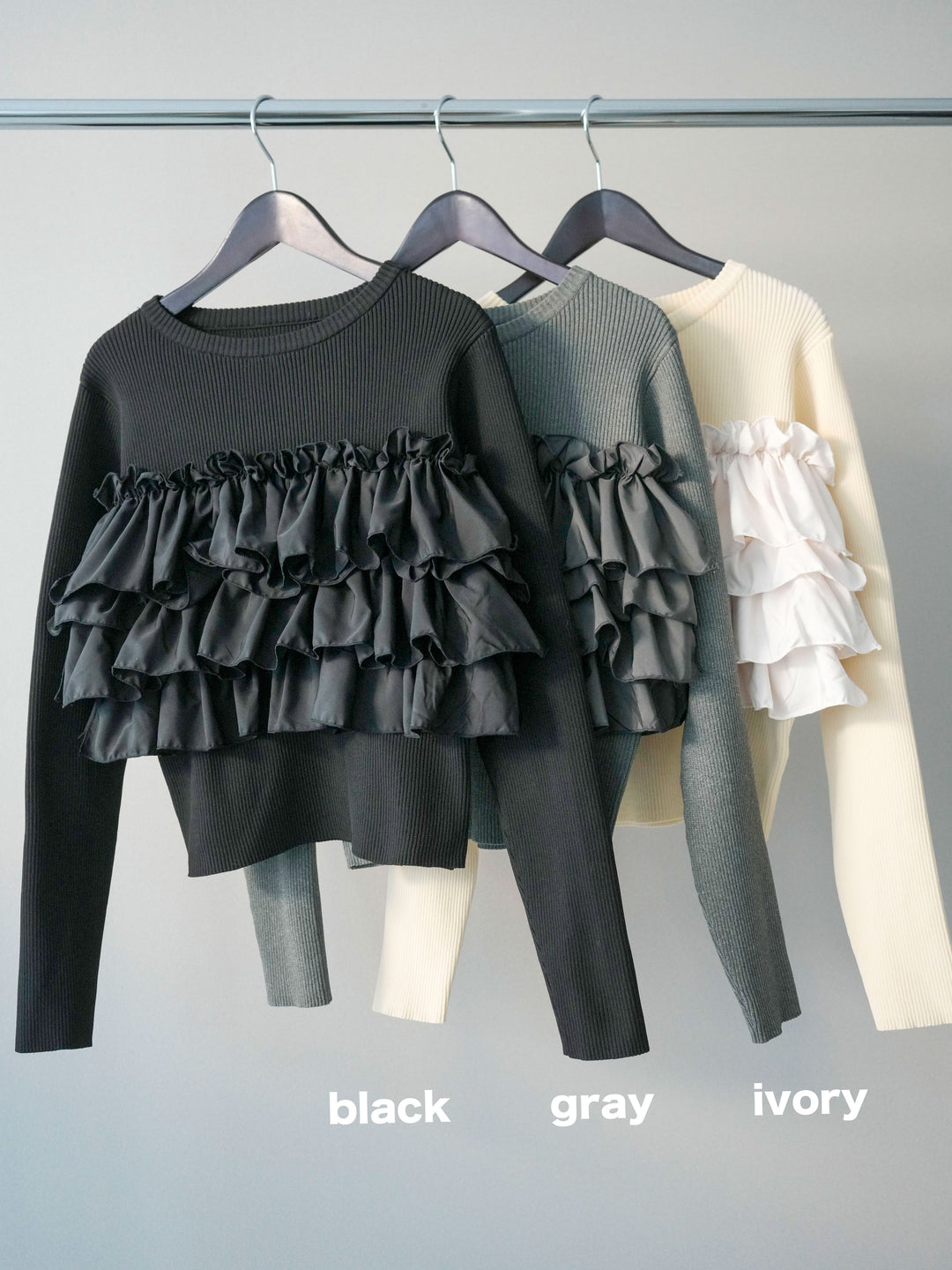 [SET]フリルビスチェドッキングスポンジニットプルオーバー+コットンタックループパンツ(2set)