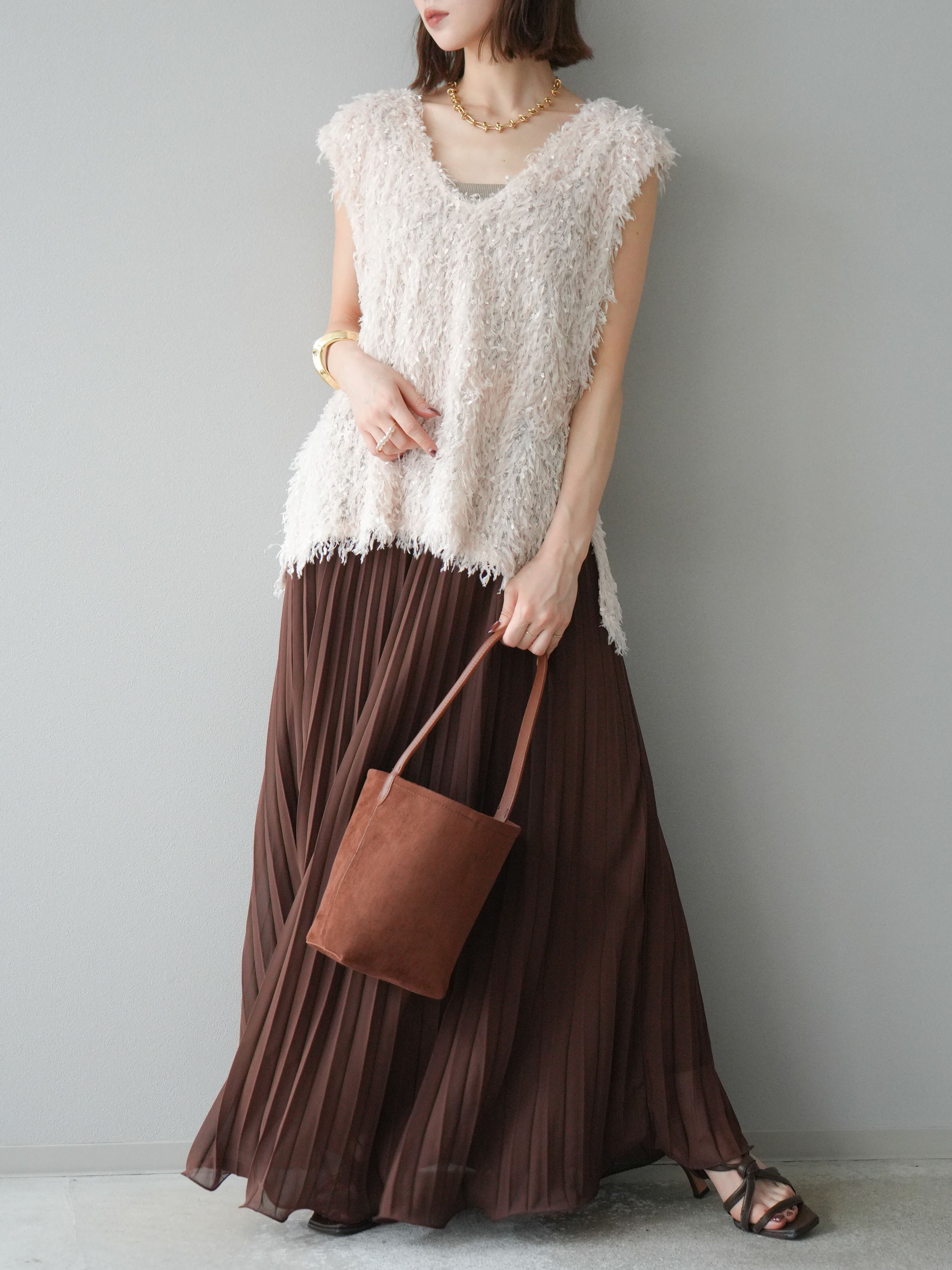 エブール シルクシフォンスカート ブラウン 36 エブール シルクシフォンスカート ブラウン 36