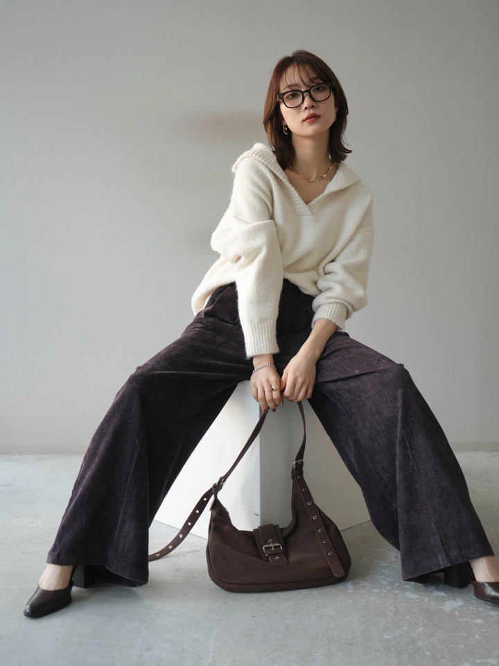 [予約]スキッパーニットプルオーバー/offwhite