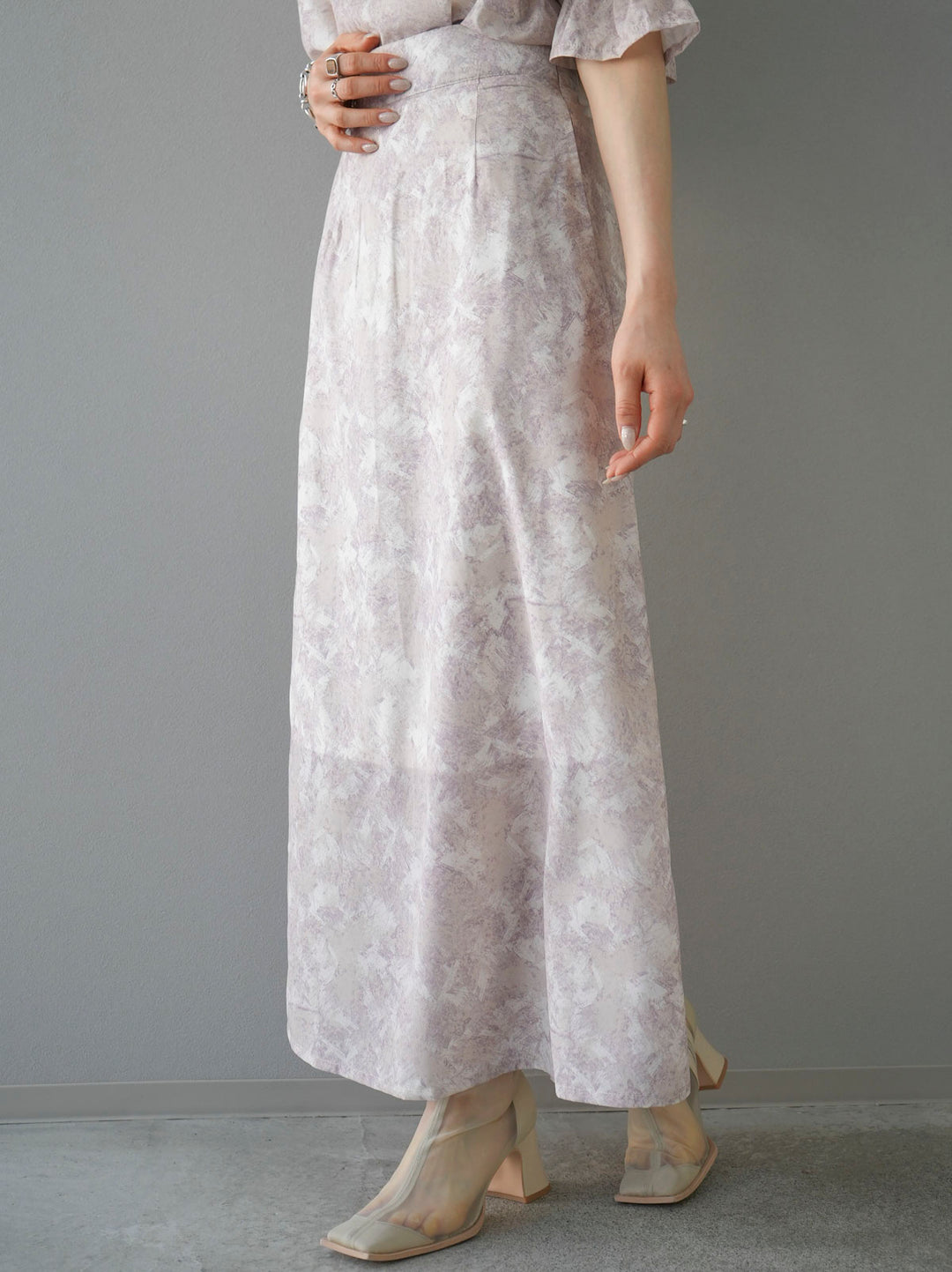 [Pre-order] Nuanced Pattern A-Line Skirt/Beige