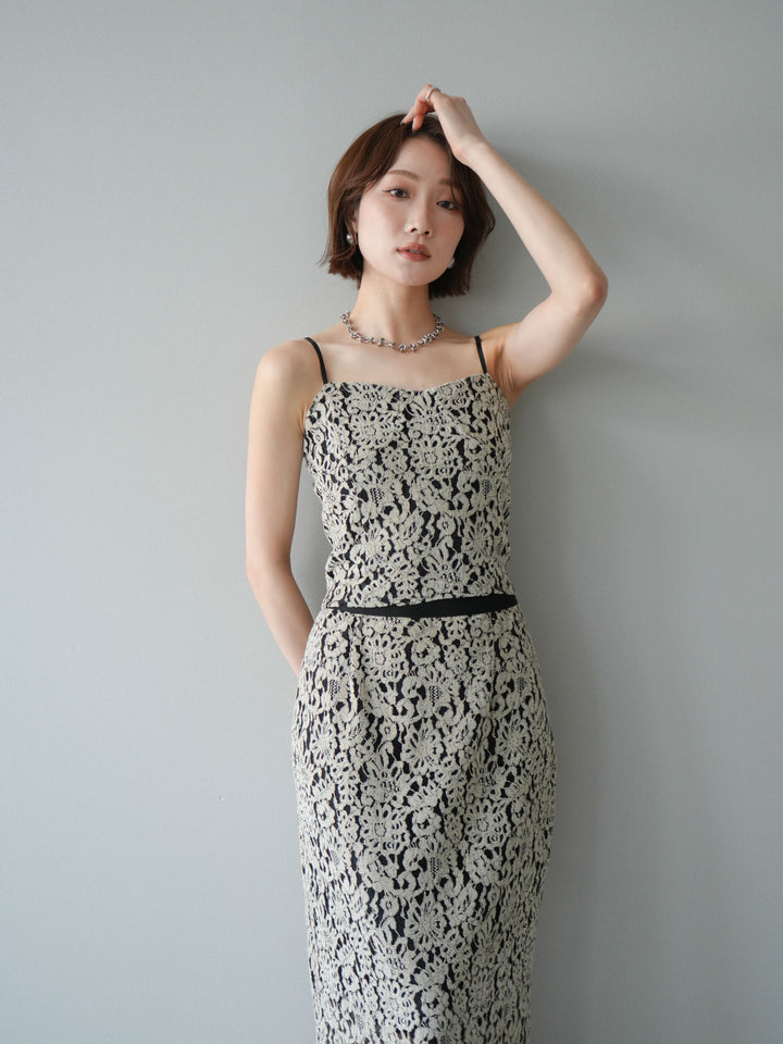 [SET]フルレースキャミ＆IラインスカートSET UP