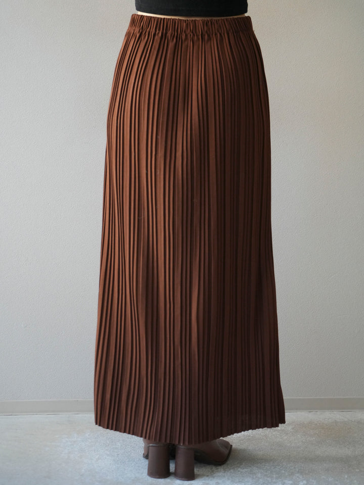 [予約]プリーツIラインスカート/brown