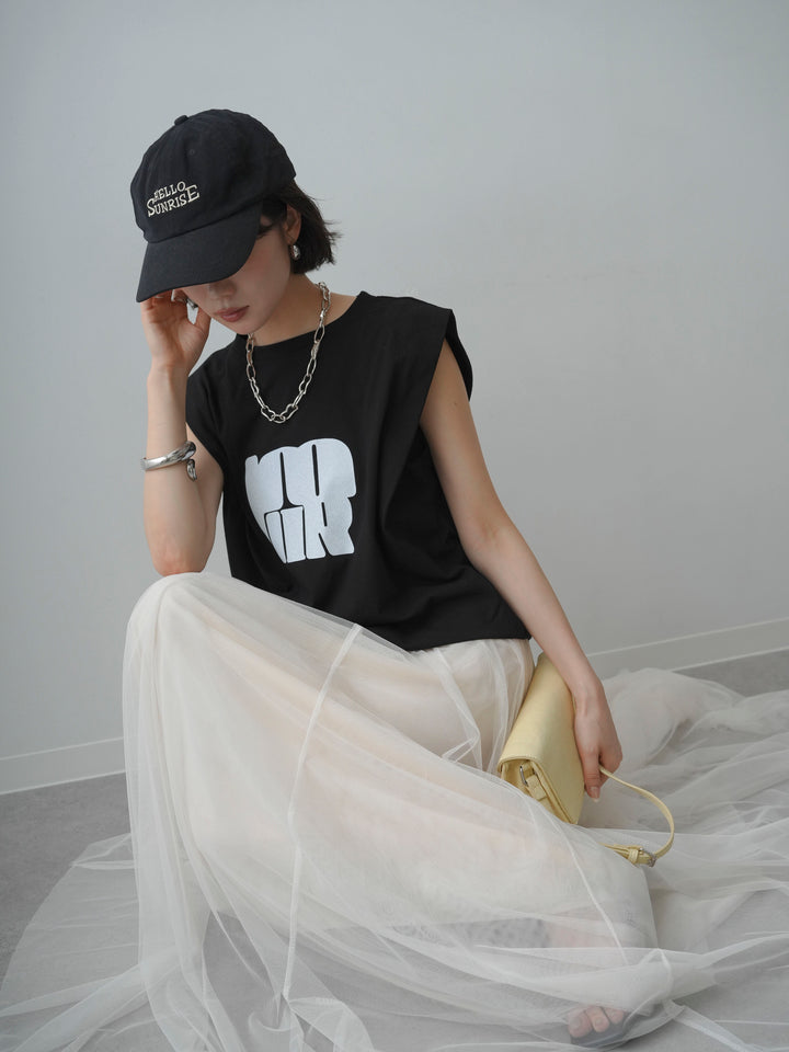 [先行販売！]ショルダータックノースリーブオーバーTEE+ショルダータックノースリーブオーバーTEE(2set)