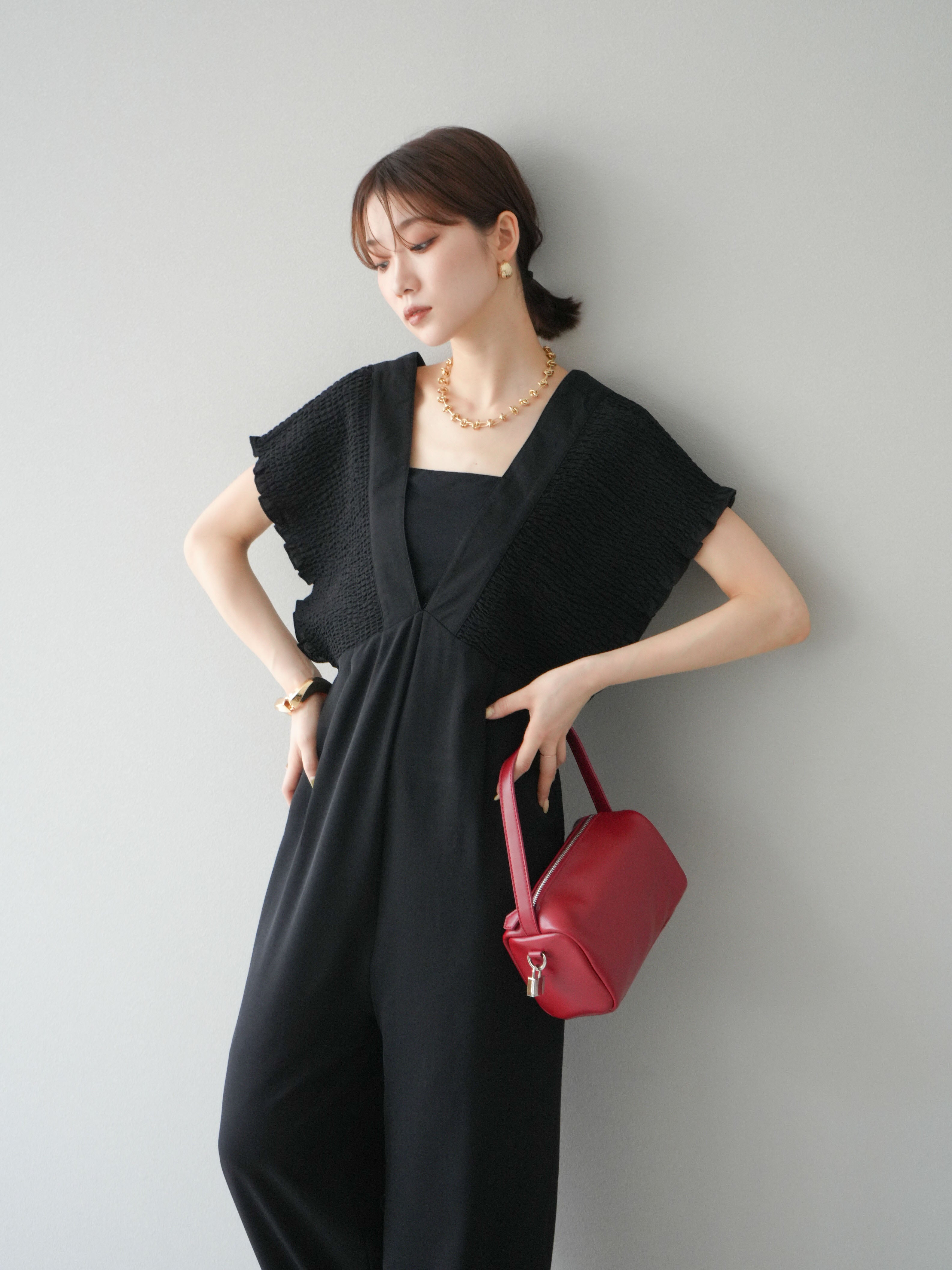 予約]エステルシャーリングオールインワン/ブラック – Lumier