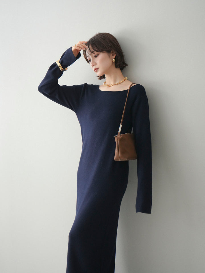 [予約]2WAYニットワンピース/darknavy