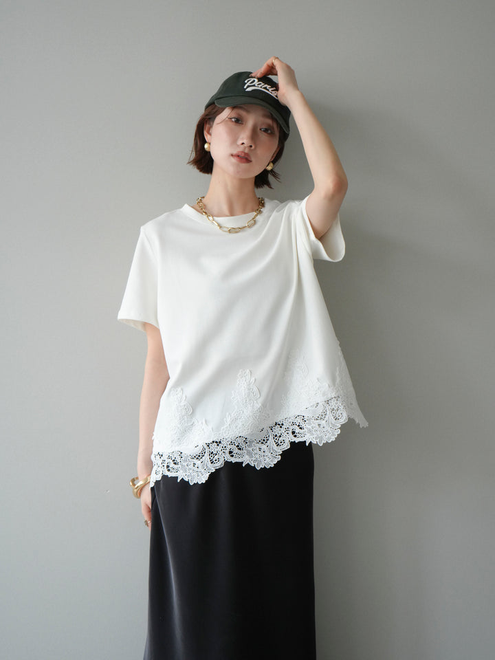 [予約]レースコンビボックスTEE/white