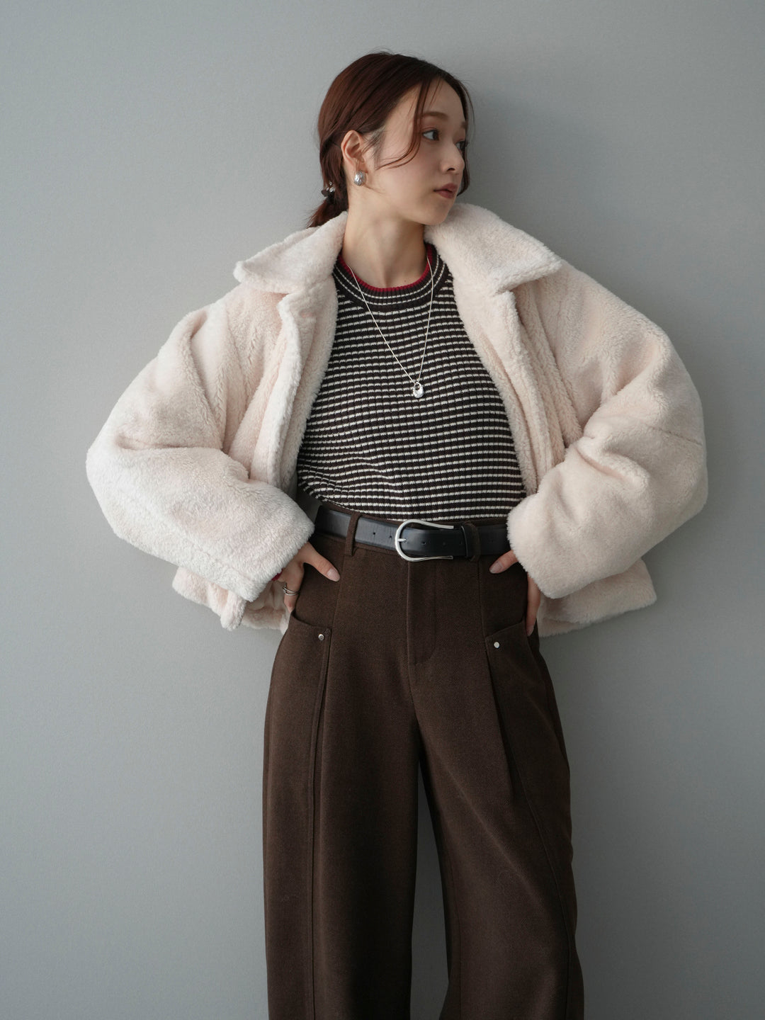 [SET]エコファーステンカラージャケット+エコファーステンカラージャケット(2set)