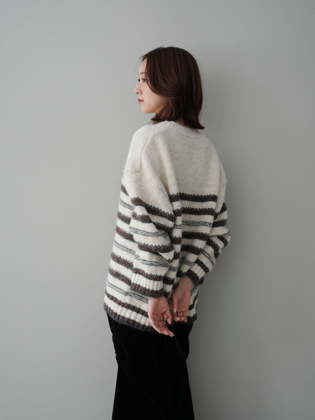 [SET]ステッチボーダーニットプルオーバー+ステッチボーダーニットプルオーバー(2set)