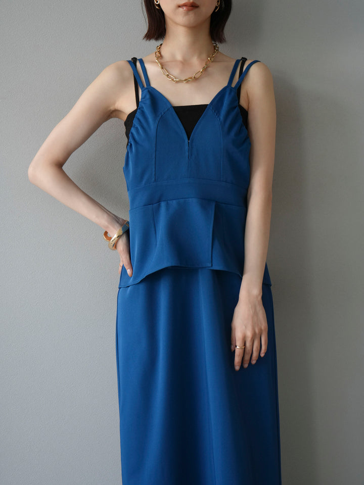 [予約]ビスチェデザインキャミワンピース/ブルー