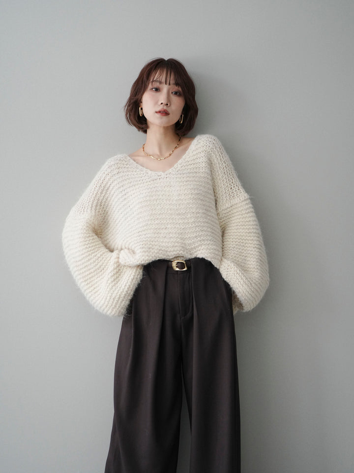 [SET]ワッフル編みシャギーニットプルオーバー+ワッフル編みシャギーニットプルオーバー(2set)