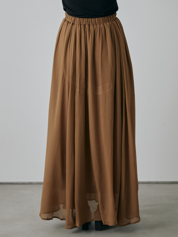 [予約]シアーフレアマキシスカート/ベージュ