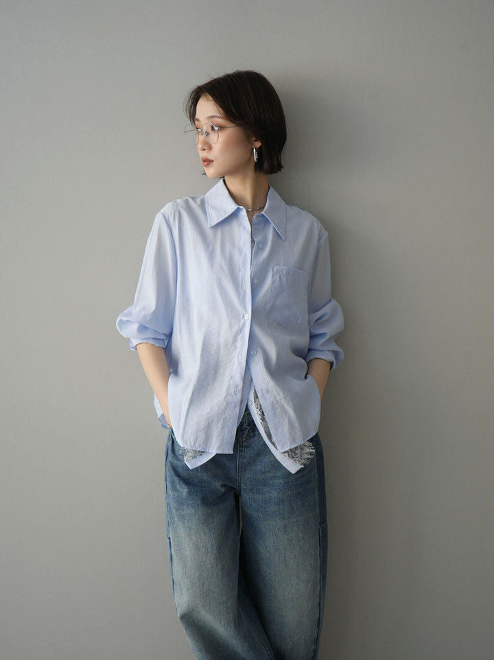 [SET]レイヤードデザイン裾レースブラウス+レイヤードデザイン裾レースブラウス(2set)