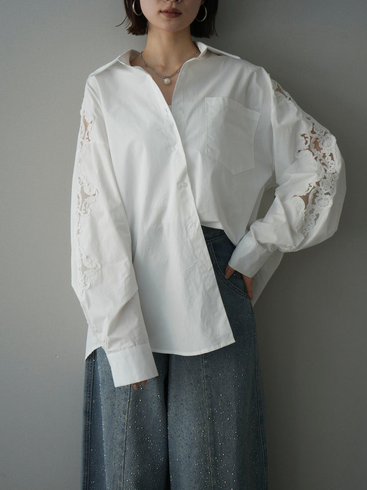 [SET]アームレースブロードシャツ+選べるアクセセット(2set)