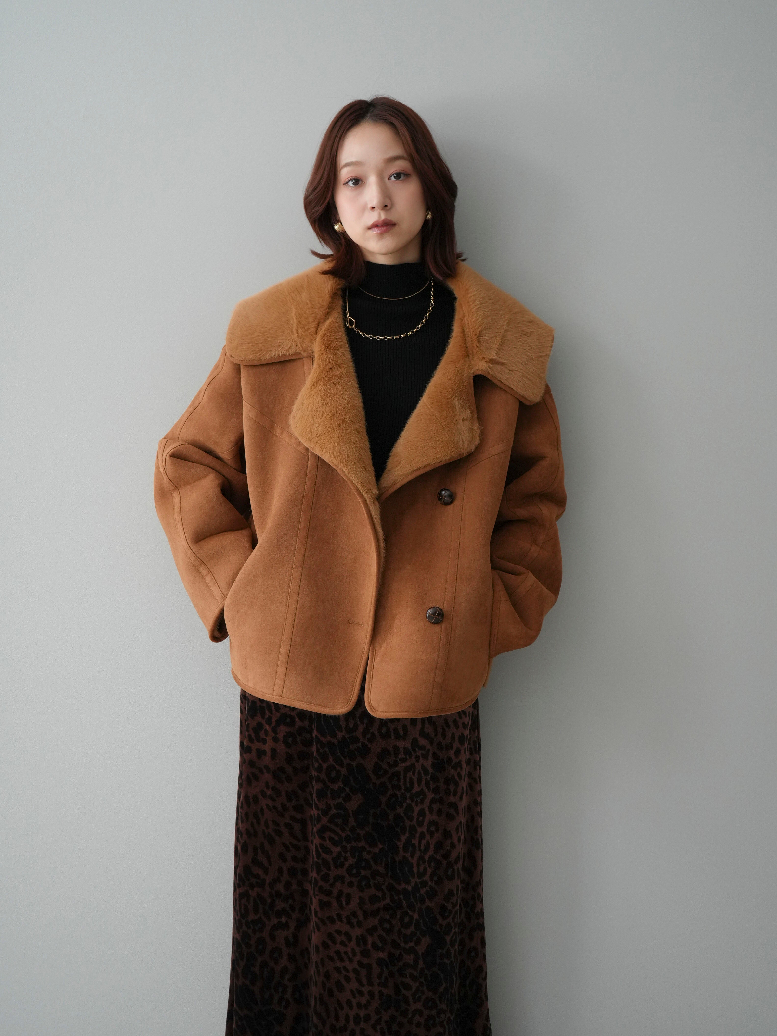 専用　美品　ニチロムートン　キャメル 2270-833-20.jpg