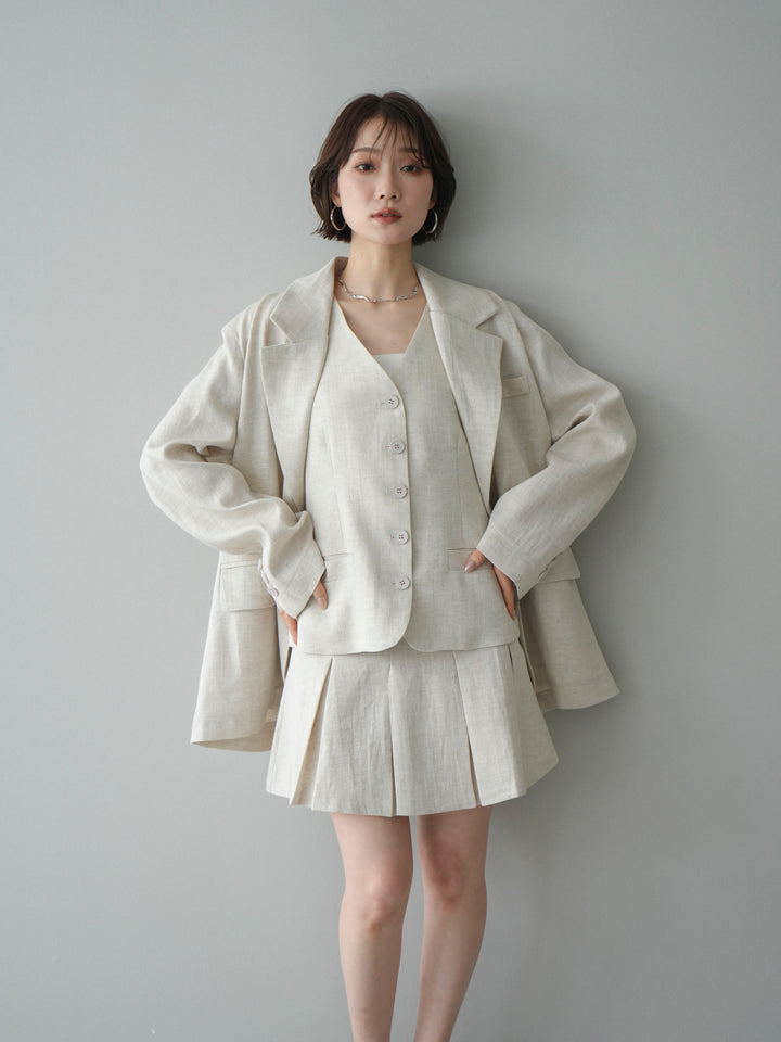 [予約]リネンタッチオーバージャケット/ivory