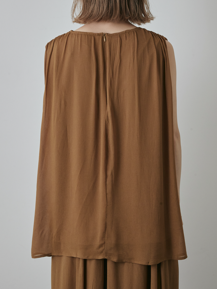 [予約]シアータックショルダーブラウス/ベージュ