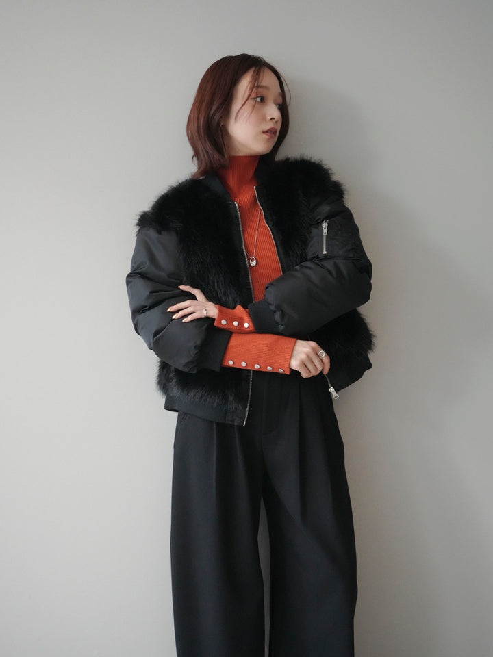 [預訂] 人造毛組合 MA-1/黑色