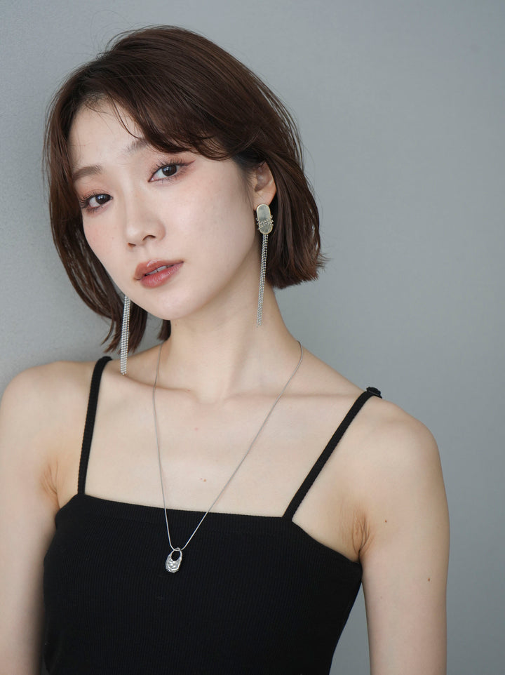 [予約]ロングチェーンモチーフピアス/mix