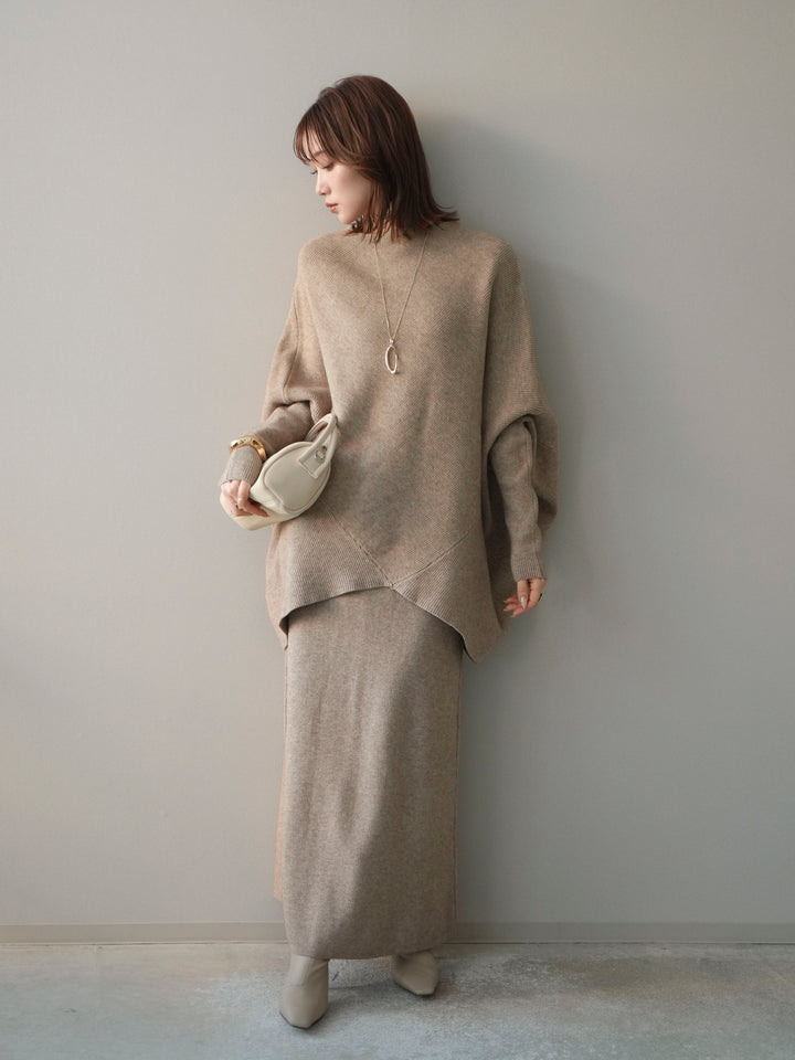 [SET]ウール混ドルマンニット&スカートSET UP(2set)