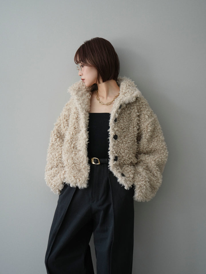 [SET]プードルファーミドルスタンドブルゾン+選べるアクセセット(2set)