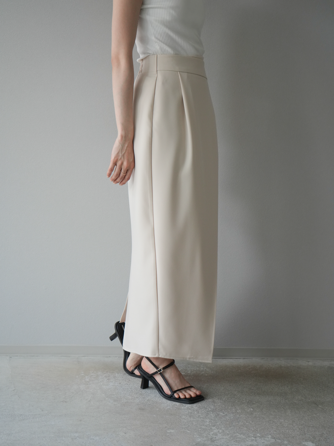 [予約]ツイルラップナロースカート/アイボリー S