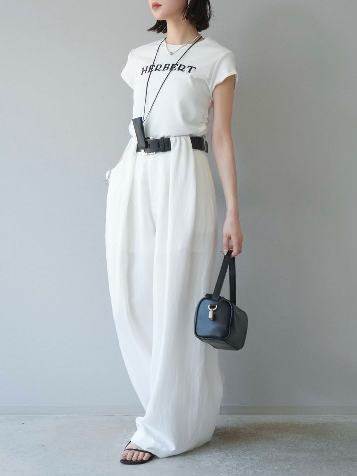 【預購】寬褲配大帶/象牙白
