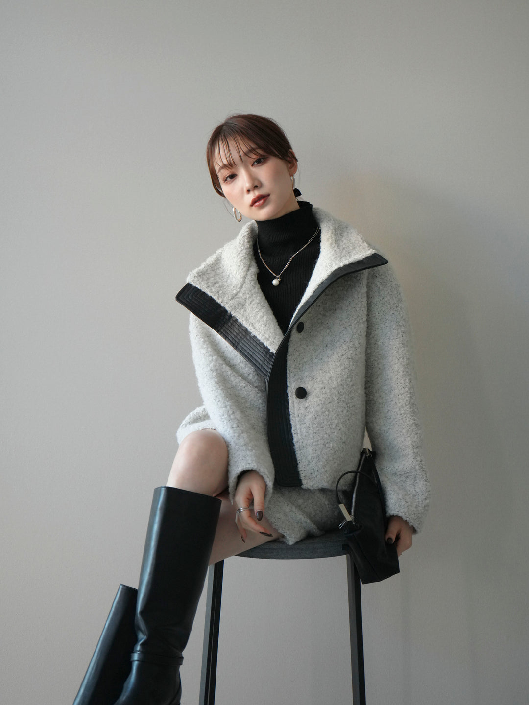 [予約]ブークレミニスカート/gray