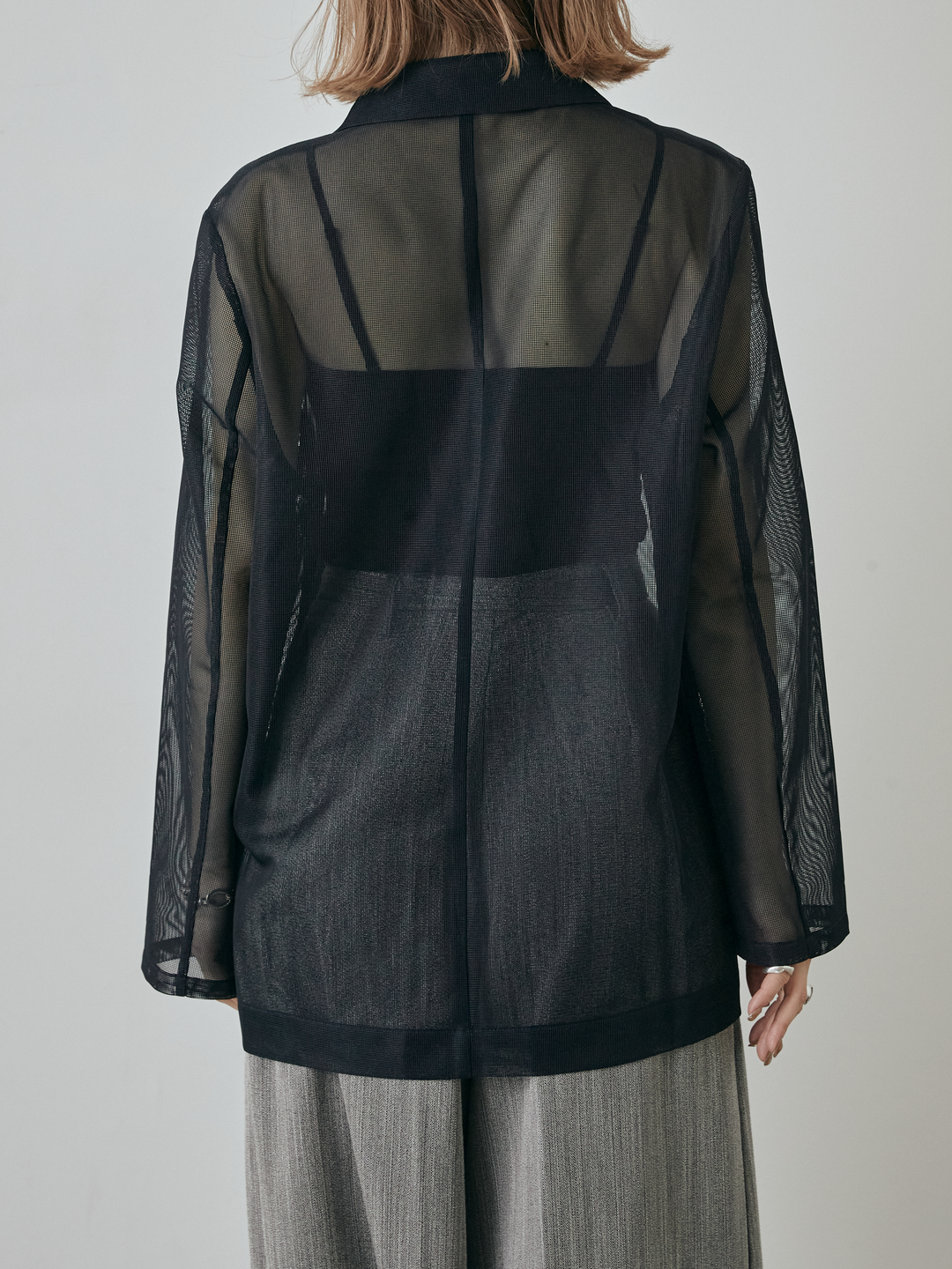 [予約]メッシュテーラードジャケット/ネイビー