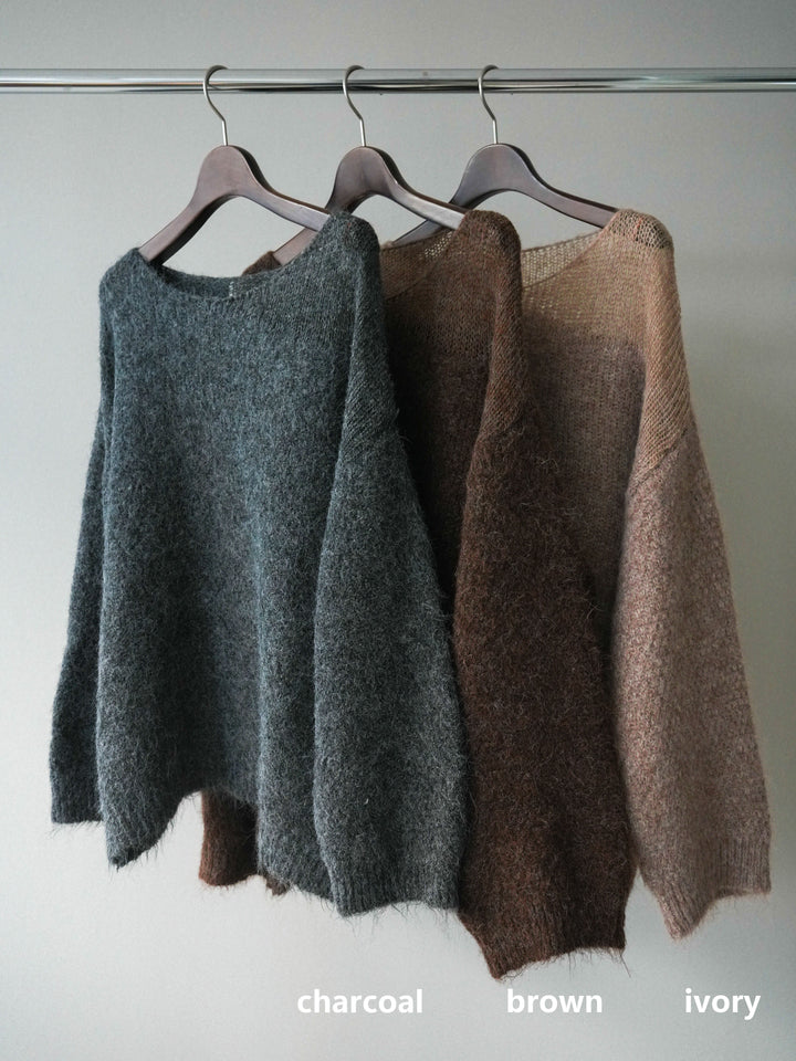 [SET]透かしデザインニットプルオーバー+フラワーフロッキーチュールプリーツスカート(2set)