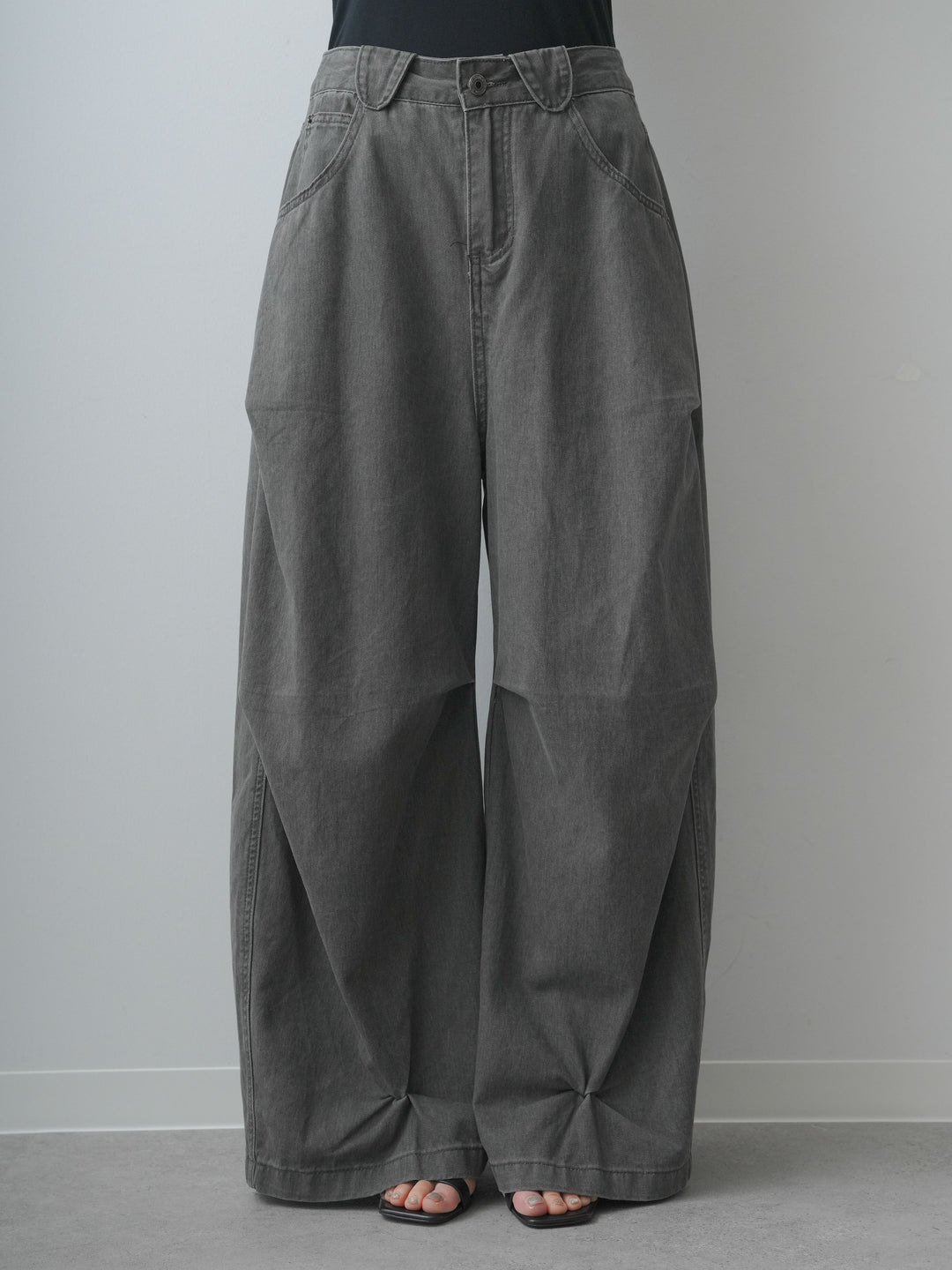 [予約]ウォッシュタックカーブパンツ/black