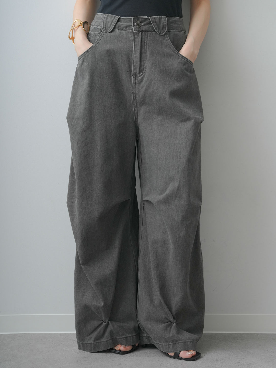[予約]ウォッシュタックカーブパンツ/black