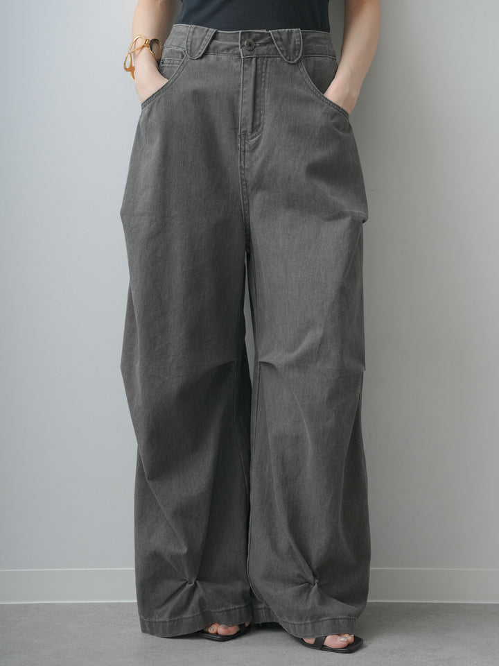 [予約]ウォッシュタックカーブパンツ/black