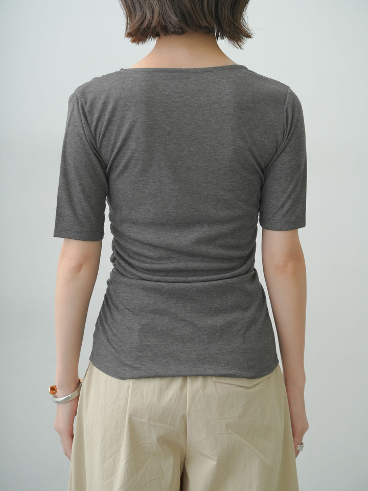 [予約]シアードレープカシュクールプルトップス/gray