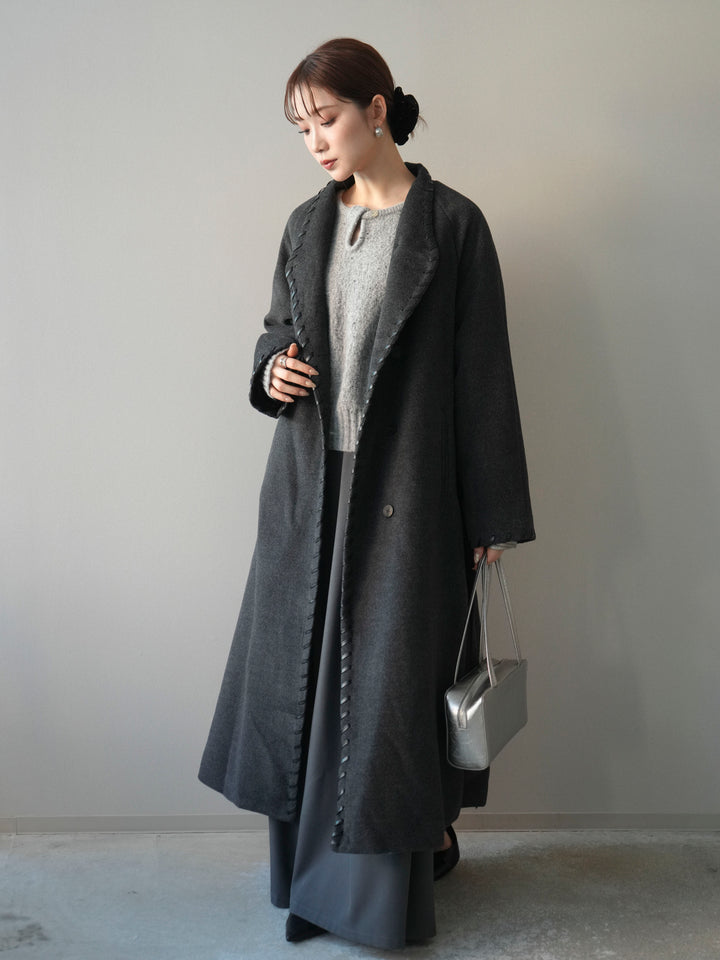 [SET]ハンドステッチ裏中綿ロングコート+ハンドステッチ裏中綿ロングコート(2set)